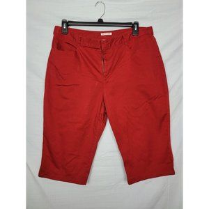 Villager Sport Womens Strech Bermuda Shorts Red Size 18